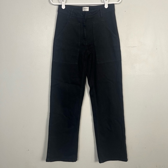 Aritzia Wilfred Free Modern Utility Pants Black Pockets Straight Leg size 0 - Picture 2 of 7